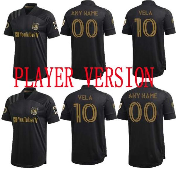 

player version 2020 2021 los angeles fc soccer jersey 9 rossi 10 vela gaber ciman zimmerman chicharito custom home lafc football shirt, Black;yellow