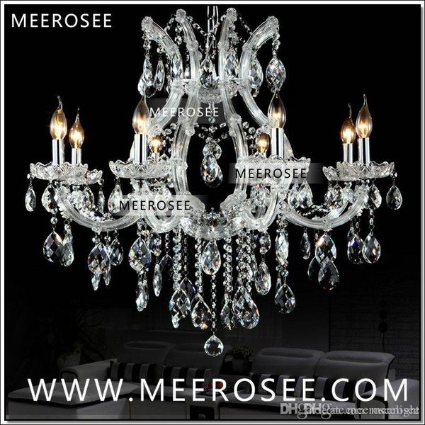 

selling maria theresa clear white crystal chandelier lamp luster cristal pendelleuchte light fixture 8 lights