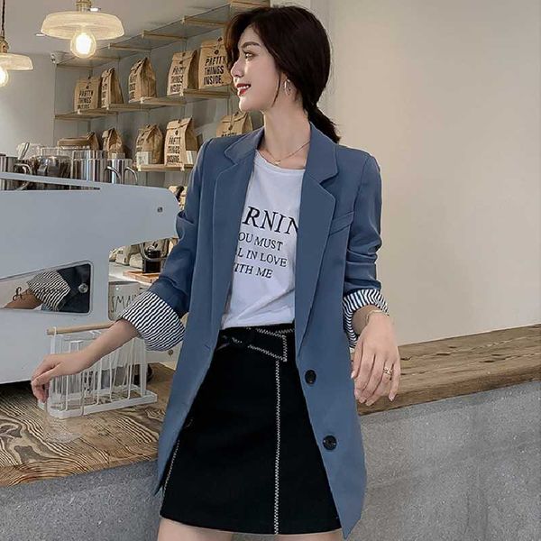 

spring 2020 new women's fashion casual slim commute coats female solid color professional suit lb75, Black;brown