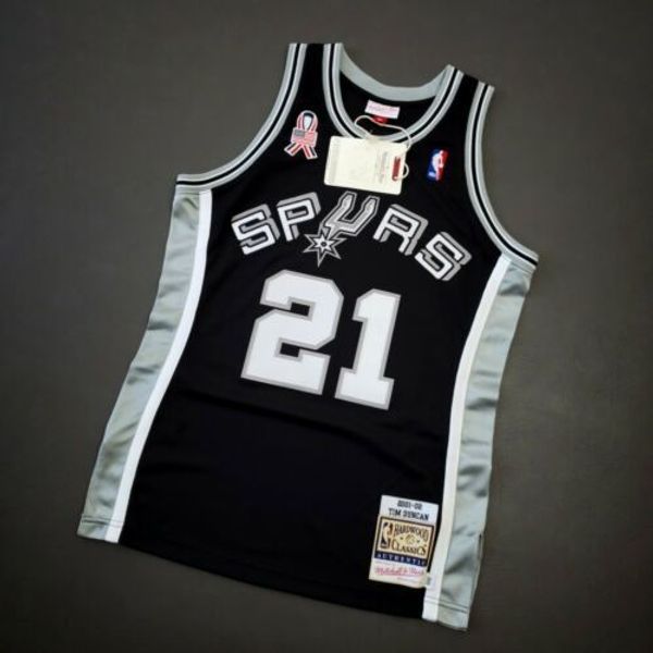 

100% stitched tim duncan mitchell ness 01 02 911 sa jersey size xs-5xl mens throwbacks basketball jerseys, Gray