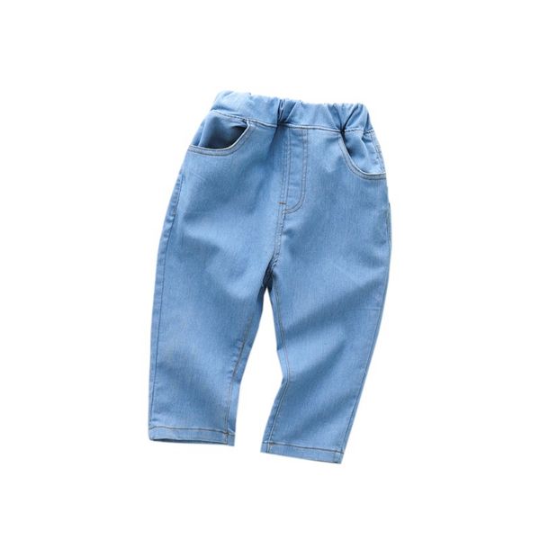 

kid pant baby boy clothes boy girl solid print loose denim pant baby long pants trousers bottoms, Blue