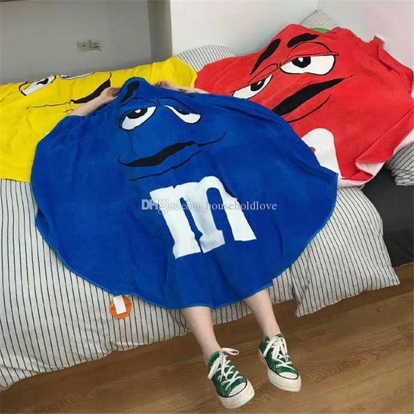 

cute creative throw blanket 1.5 meter bath towel four color m bean round eggs quilt qhild air conditioner quilt gift