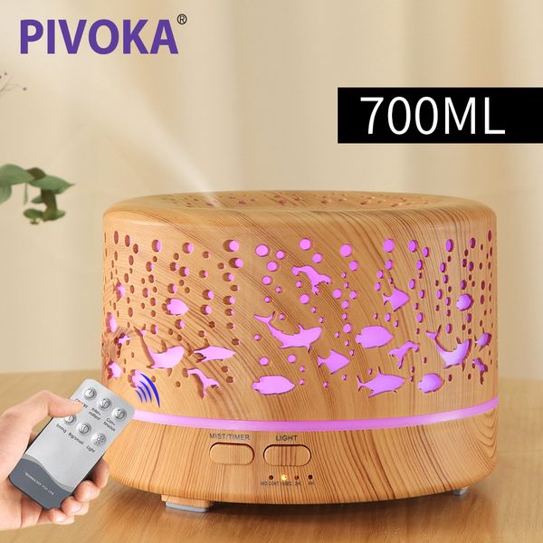 

pivoka 700ml увлажнитель воздуха ароматический диффузор essentiel oil aromatherapy пульт дистанционного управления ультразвуковой туман чайн