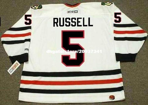 

wholesale mens phil russell chicago blackhawks 1977 ccm home retro hockey jersey, Black;red