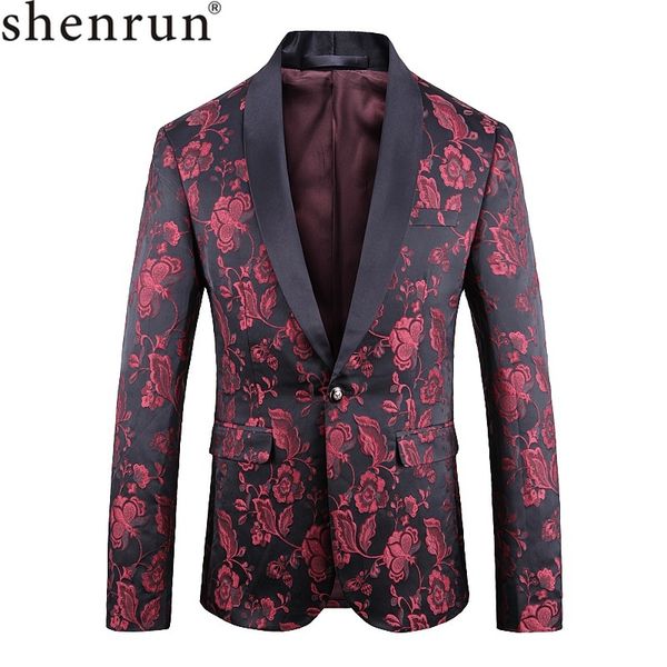 

shenrun autumn winter men blazers high-quality jacquard embroidery groom tuxedo jackets singer party prom male stage costumes, White;black