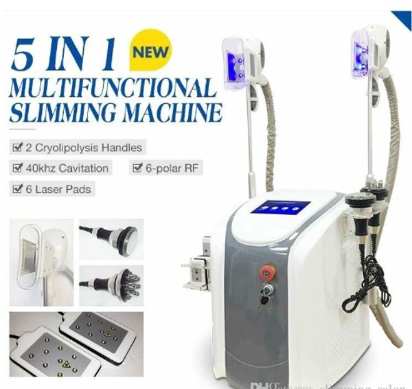 

5 in 1 cryo lipoly i fat freezing machine cryotherapy limming cavitation rf machine fat reduction lipo la er with 2 cryo handl