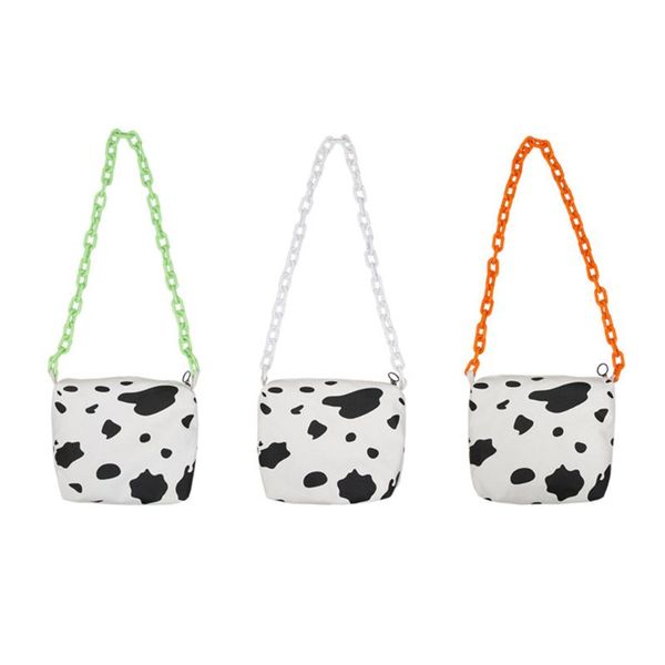 

women girl cartoon cow print shoulder crossbody bag pu leather satchel messenger tote purse