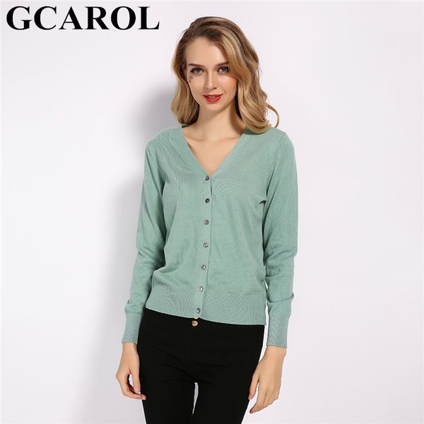 

gcarol new v neck women candy 30% wool cardigan fall winter minimalist knit short cardigan elegant stretch knitwear s-2xl, White