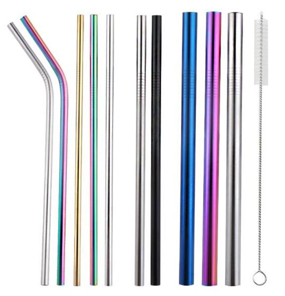 

6x215mm stainless steel metal straw for mugs drinking straw bar cocktail pipet