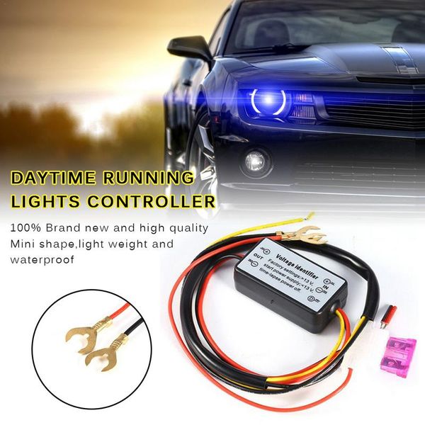 

drl контроллер авто светодиодные дневные ходовые огни контроллер реле harness dimmer on / off 12-18v, водонепроницаемый противотуманные фары