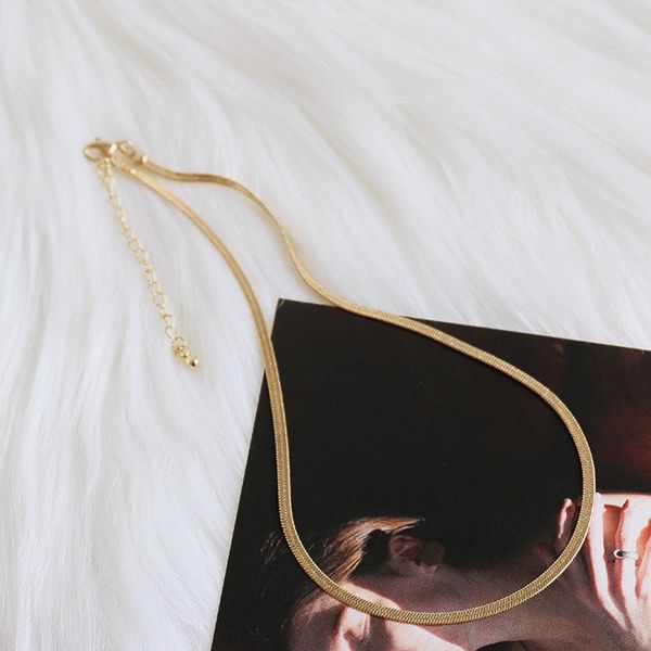 

new arrive fashion jewelery snake bone chain necklaces female trendy style simple elegant clavicle chain necklace for woman, Silver