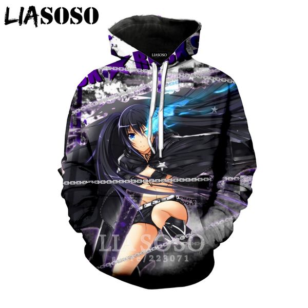 

liasoso 2018 winter new men women 3d print anime black rock shooter hoodie fashion brand sweatshirt long sleeve pullover a181-26