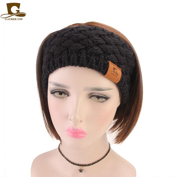2020 2019 New Winter Solid Wide Knitted Hairbands Women Warm Ear