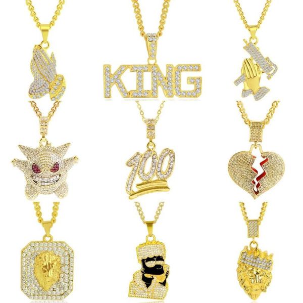 

kmvexo hip hop men gothic gold punk necklaces for women 2020 rock bling rhinestone gun lion pendants necklace male jewelry gifts, Silver
