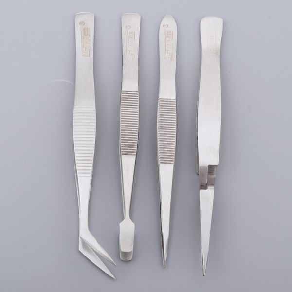 

4 pieces tweezers set - craft modle building jewelry nail art hobby picking tool