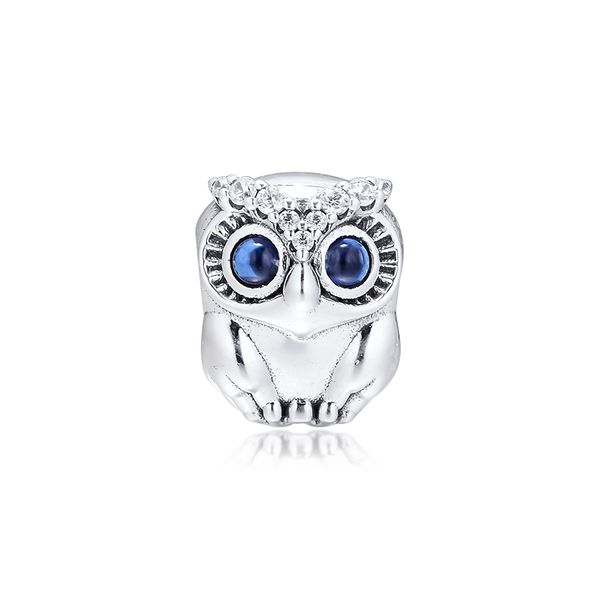 

2019 original 925 sterling silver jewelry sparkling owl charm beads fits european pandora bracelets necklace for women making, Bronze;silver