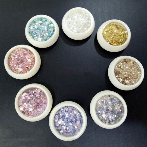 

1pcs glitter nail art powder sequins shining paillette decorative ultra thin flakes decoration nail art manicure, Silver;gold