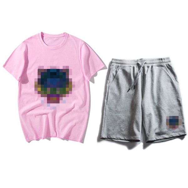 

одежда мужская одежда мужская спортивная одежда детали продукта 2019 новый бренд мужской дизайнерский костюм футболка и брюки хлопок трек, Gray