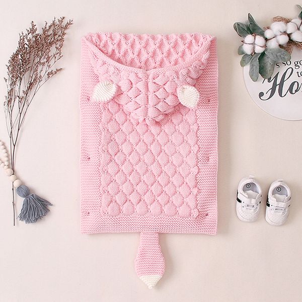 

новорожденный зимний теплый спальные мешки для новорожденных кнопка knit пеленальный wrap пеленание прогулочная коляска wrap малышей одеяло