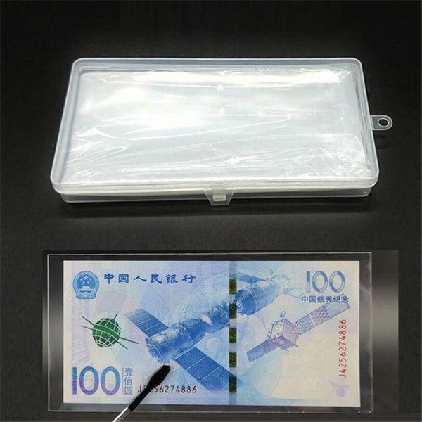 

100pcs money page of paper coin p album holders transparent pvc banknotes with box