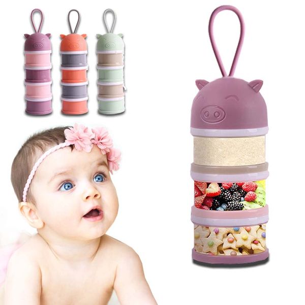 

baby storage box 480ml essential cereal milk boxes portable toddle kids milk container 4 layer 22cm detachable