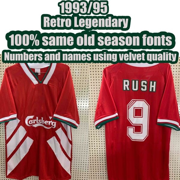

1993 1995 retro occer jer ey ru h fowler barne nicol mcmanaman 1993 1995 home retro legendary football hirt, Black;yellow