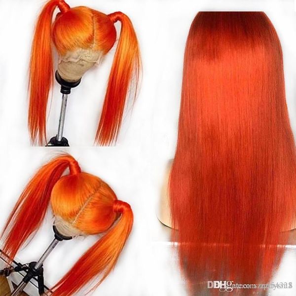 

оранжевый цветной парик pre щипковых бесклеевой полные парики шнурка человеческих волос младенца волос черный женщин прямой бразильский remy, Black