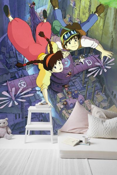 

self-adhesive] 3d castle in the sky 2231 japan anime wall paper mural wall print decal murals