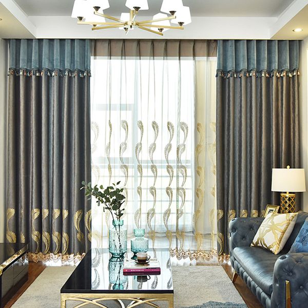 

european-style schneier velvet to cover the light curtains for living dining room bedroom