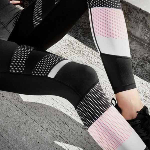 

fitness leggings high spandex women waist patchwork womens leggings pants women fitness leginy leguin pantalones mujer good quality, Black