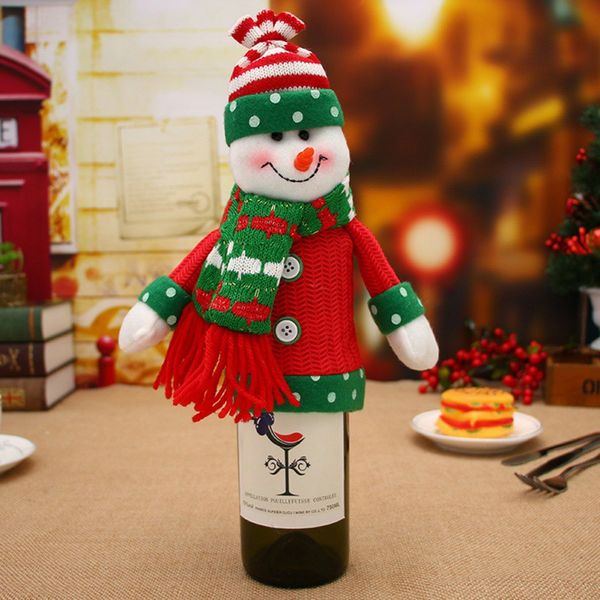 

cute red wine bottle cover christmas household festive party supplies portable cute deer shape wine bottle cover