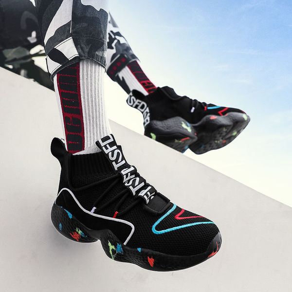 

high sock sneakers men women gradient breathable tenis masculino lightweight thick bottom trainers zapatos hombre sapatos