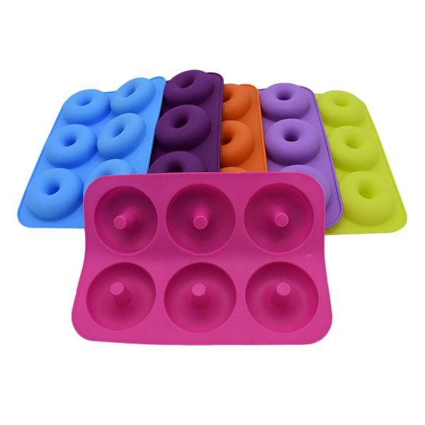 

6-cavity silicone mold for cake baking jelly silicone donut bread bake tool pudding pasrty form ice soap cake decorated mould wh1148
