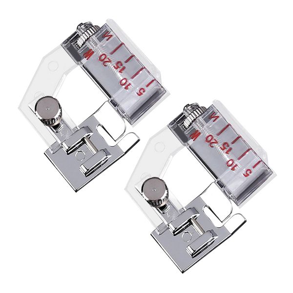 

pack of 2 practical convenient metal professional edge presser foot hem presser for home use sewing machine, Black