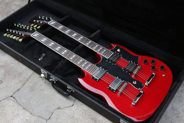 

Rare 1275 Double Neck VOS Electric Guitar 2007 Custom Shop Jimmy SG Guitars Pa strings Led Zeppeli Page Bge 12 & 6 Red Good Pickups Tailpiec