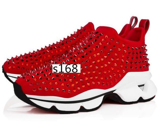 

2020 original box men sneakers red runner donna flat rubber shoes womens red bottom spike luxury shoes flat trainers 8, Black