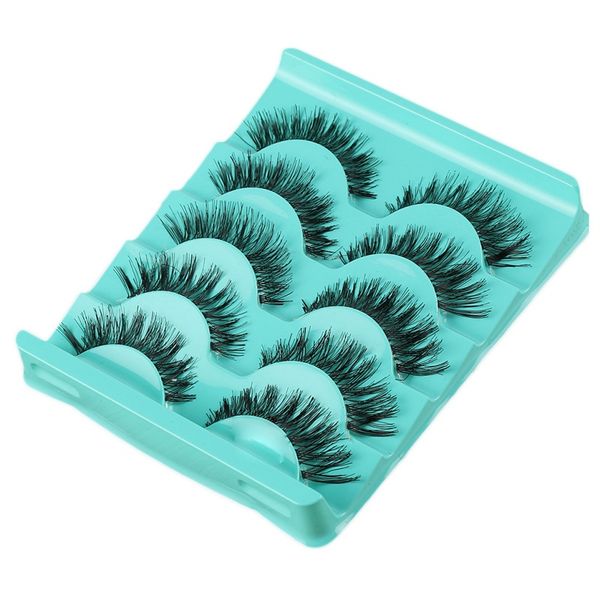 

5pairs/set charming false eyelashes solid mink eyelashes stunning makeup handmade messy cross natural eye lashes extension tools