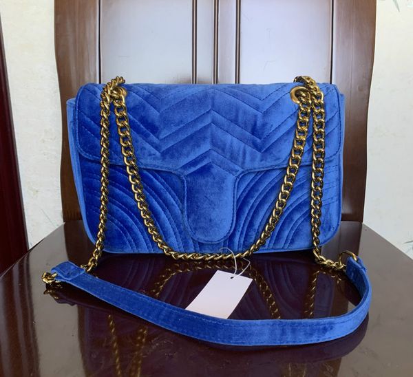 

443497 marmont small chevron velvet shoulder bag women luxury chain crossbody bag handbags famous designer purse female message 26cm