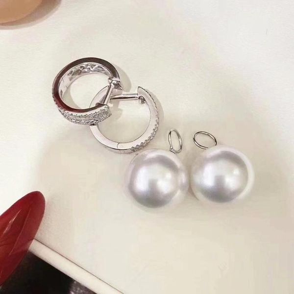 

meibapj new fashion 925 silver natural freshwater round pearl drop earrings fine wedding jewelry for women, Golden;silver