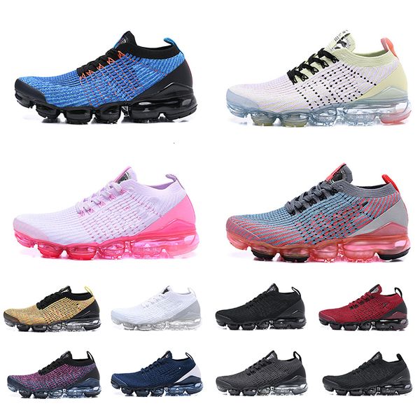 

2019 3s fly 3.0 running shoes all black triple white knit mens womens trainers size 36-46 sports jogging walking sneakers shoe