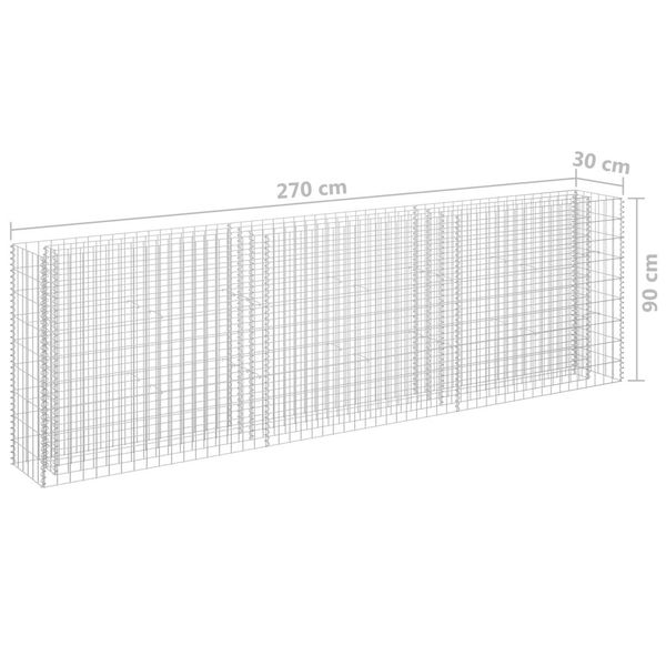 

gabion planter galvanized steel 270 x 30 x 90 cm garden sets