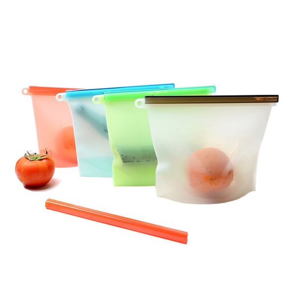 

500 ml 1000ml silicone food storage bag reusable fresh bpa ziplock new design preservation bags