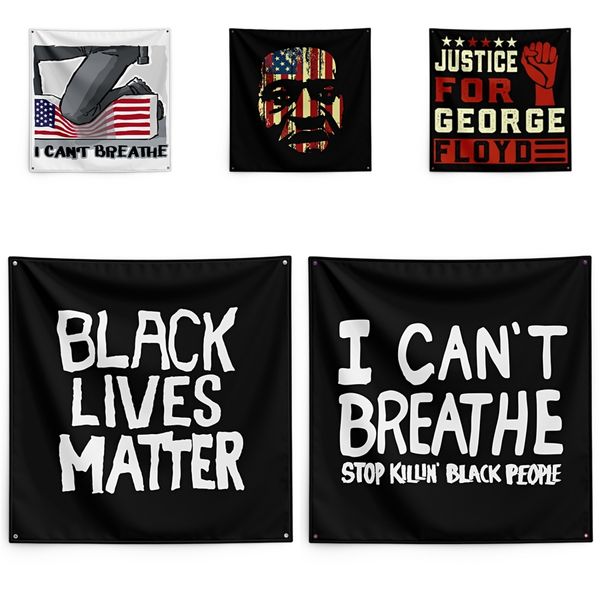 

george floyd printing tapestry black lives matter household wall banner black lives matter flag 150*150cm #qa86526
