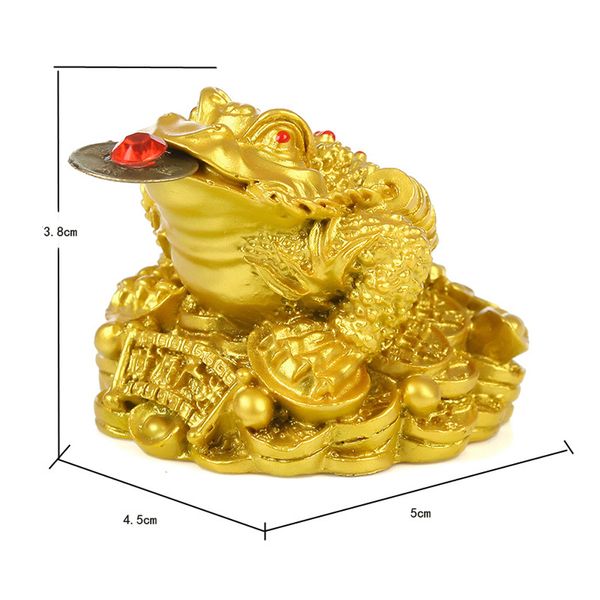 

luck gift feng shui small three legged money for frog fortune toad chinese coin metal craft home decor bronze and gold color