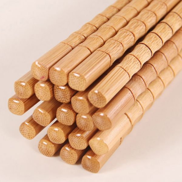 

handmade natural bamboo wood chopsticks healthy chinese carbonization chop sticks reusable hashi sushi stick gift tableware