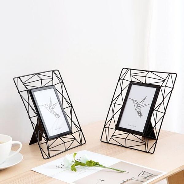 

6 inch iron p frame hollow picture frame display stand holder home decoration accessories birthday wedding party supplies