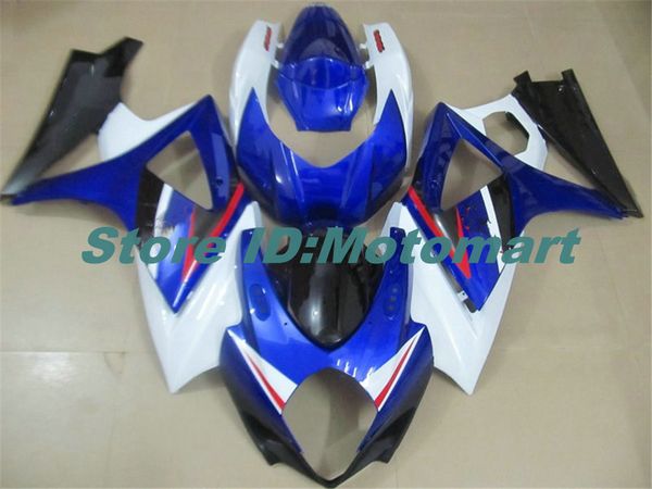 Kit carenatura moto per SUZUKI GSXR1000 K7 07 08 GSXR 1000 2007 2008 ABS blu bianco nero Set carenature + regali SBC42