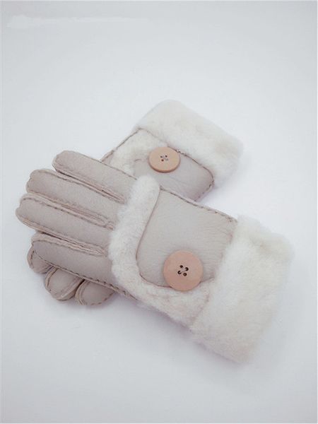 

fashion- new women warm wool gloves 100% leather gloves leisure, Blue;gray