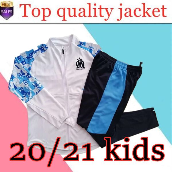 

новый om marseille kids спортивный костюм 2020 2021 polo марсель футбол куртка майо de foot бенедетто пайе thauvin om футбол костюм, Black;white