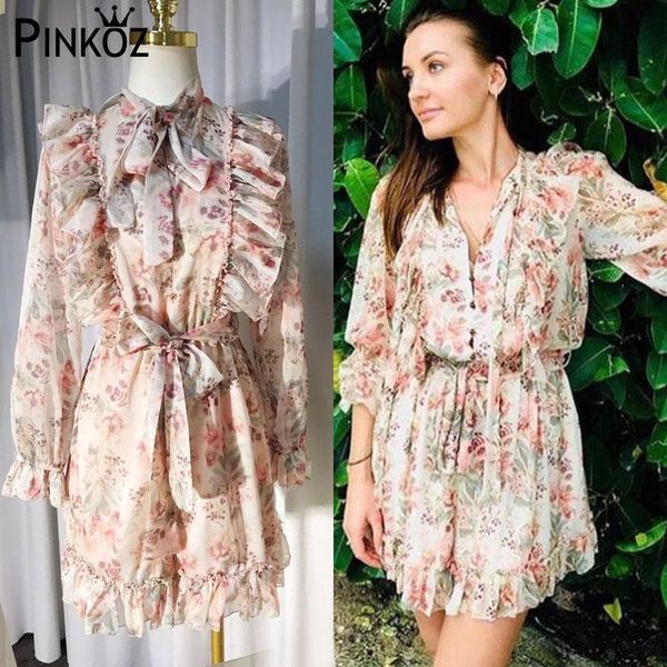 

pinkoz summer new high waist chiffon floral jumpsuit for women bohemian beach ruffles playsuit short jumpsuit women rompers, Black;white